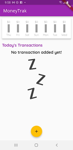 Android application MoneyTrak screenshort