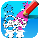 Coloring book game for trolls icon