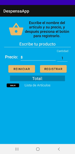 Android application DespensaApp screenshort