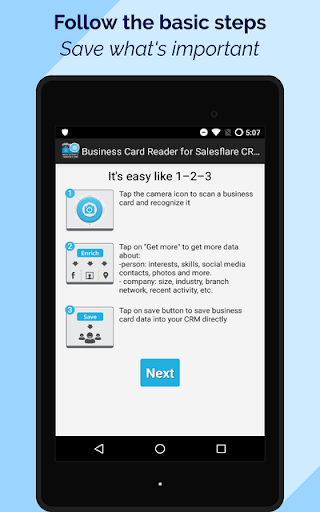 Android application Business Card Reader for Sales screenshort