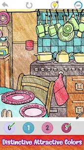 Kitchen Color by Number Book