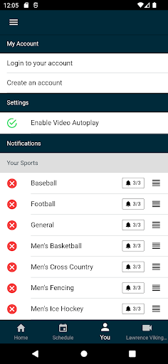 Screenshot of Lawrence University Athletics