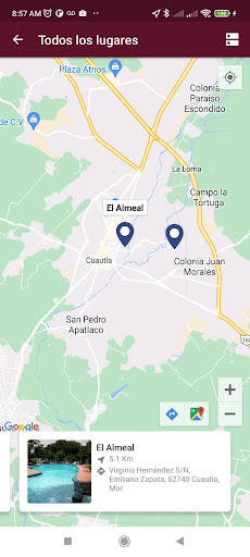 Android application Guía Cuautla screenshort