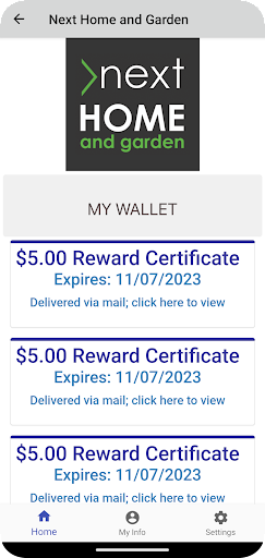 Next Home and Garden Rewards Screen 3