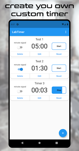 Android application Laboratory Timer screenshort