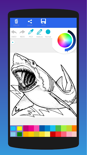 Shark Attack Coloring Book Screen 3
