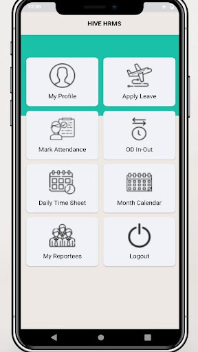 Android application Hive HRMS screenshort