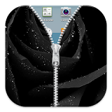 Black Flower Zipper Lock Free icon
