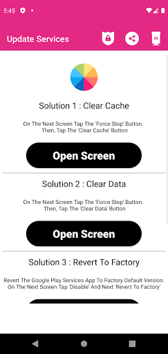 Fix & Update P Services Screen 3