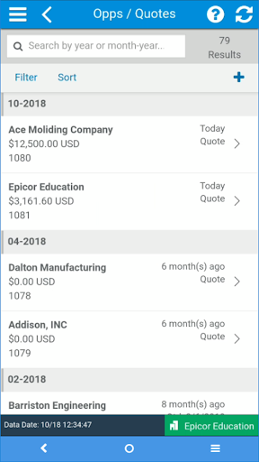 Epicor CRM Screen 3
