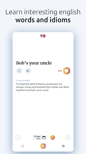 Android application English idioms and words screenshort