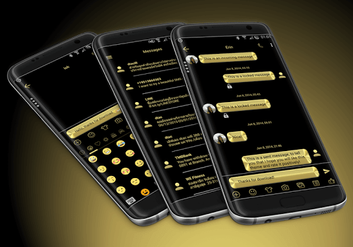 SMS Messages Metallic Gold Theme Screenshot 1