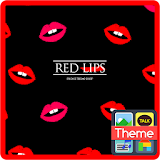 Red lips black 카카오톡 테마 icon