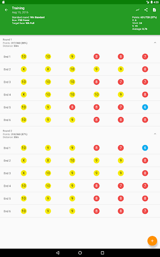 Screenshot of MyTargets Archery