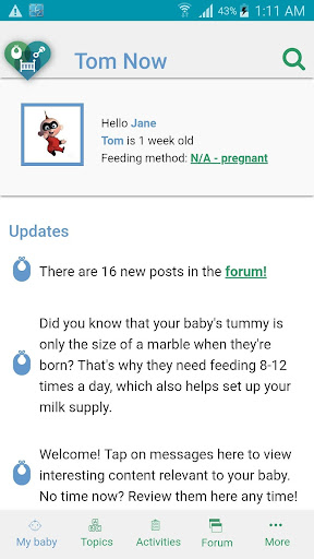 Android application My Baby Now screenshort