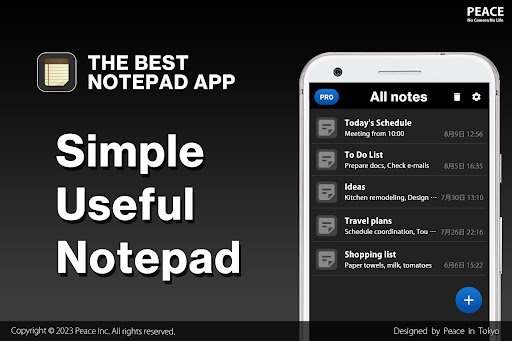 Android application Notepad screenshort