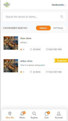 Android application Percept FreshK screenshort
