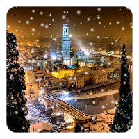 Снег ночного города Живые Обои