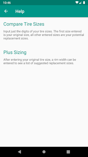 Tire Calculator Deluxe Screen 3