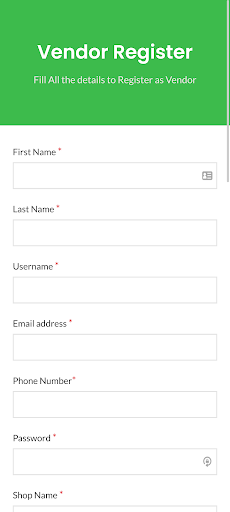 KwikMart Vendor App Screen 3