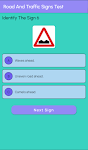 screenshot of Road And Traffic Signs Test