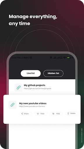 One-Link | Create bio link Screen 3
