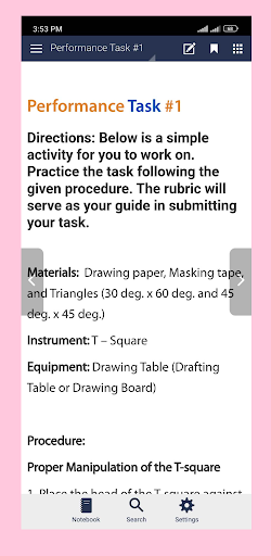 iLearn Technical Drafting Screen 3