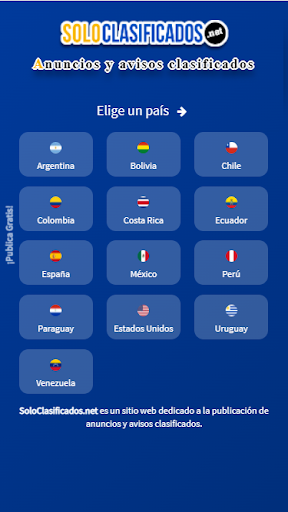 Android application Solo Clasificados screenshort
