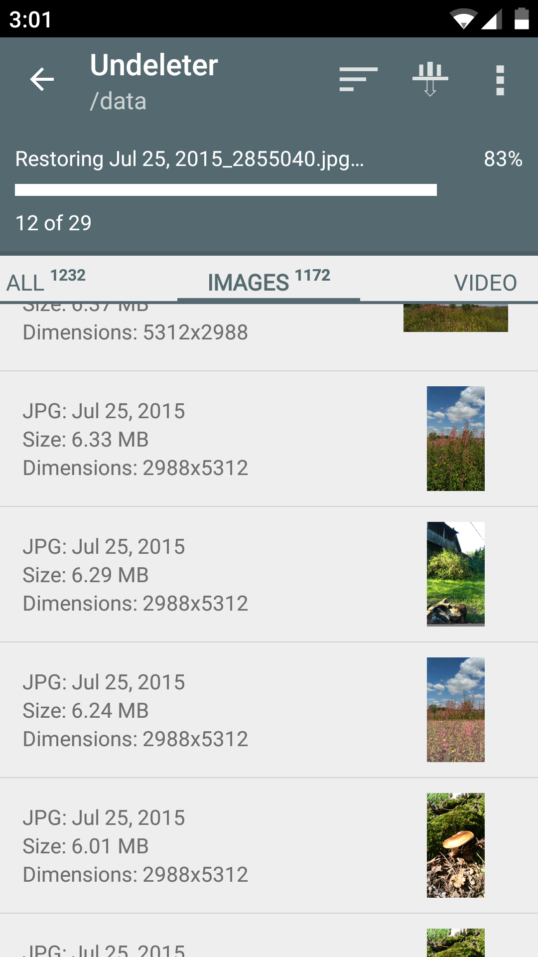 Android application Undeleter Recover Files & Data screenshort