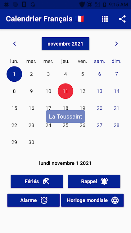 Calendrier Français - 6.6.67 - (Android)