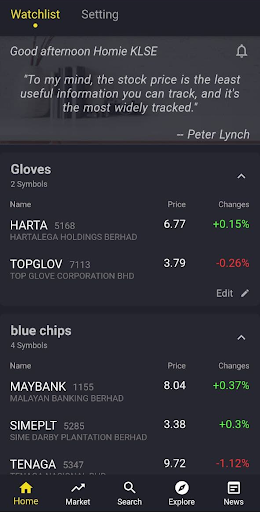 Android application KLSE Homie (Bursa) screenshort