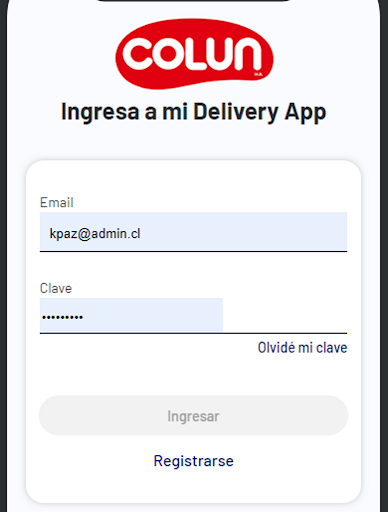 Android application Colun Delivery App screenshort