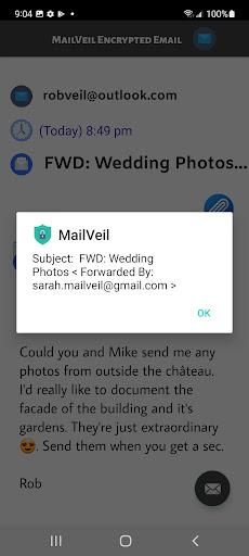 MailVeil Encrypted Email Screen 2