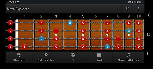 Android application Bass Guitar Note Trainer Demo screenshort