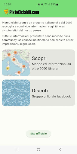 Android application PisteCiclabili.com screenshort