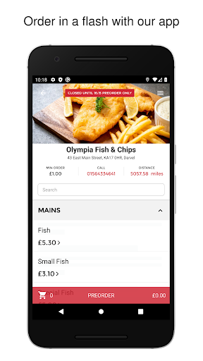 Android application Olympia Fish & Chips screenshort
