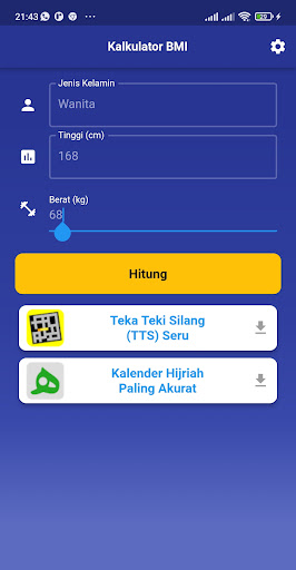 Android application Kalkulator Berat Badan Ideal screenshort