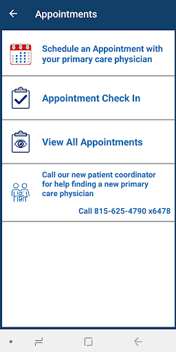 CGH Medical Center Clinics Screen 2