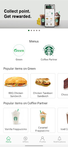 Android application Green Cafe screenshort