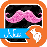 Pink Mustache Theme GO SMS icon