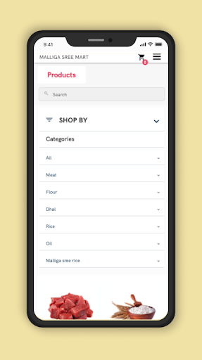 Android application Malliga Sree Mart screenshort