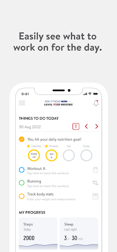 Screenshot of Erie Fitness Now and Level Red