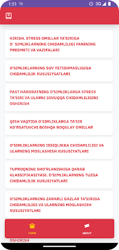 Android application Stress omillariga o'simliklar screenshort