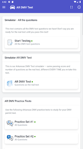 Arkansas DMV Permit Test Screen 3