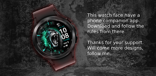 Android application Cyan Lion Watch Face WearOs screenshort