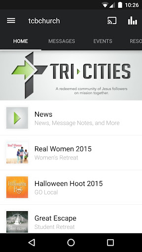 Android application Tri-Cities Baptist Church screenshort
