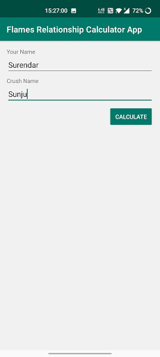 Flames Relationship Calculator Screen 2