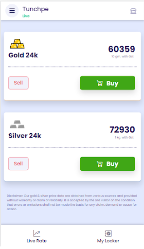 Android application TunchPe : Buy 24k Gold, Silver screenshort