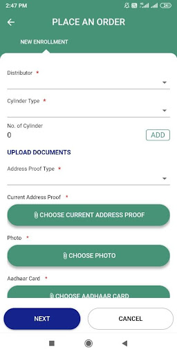 Reliance Gas Customer App Screen 3