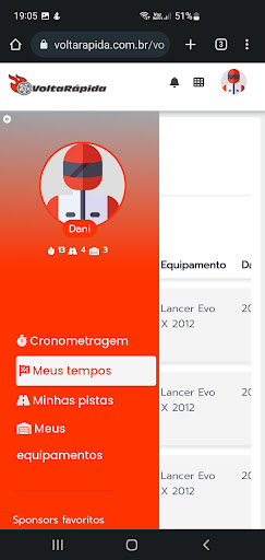 Android application Volta Rápida screenshort